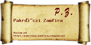Pakróczi Zamfira névjegykártya